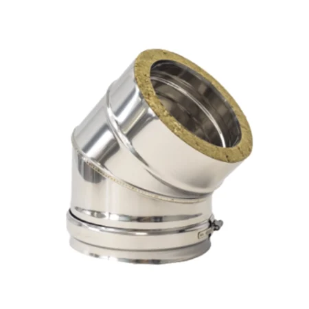 Codo 45 doble capa inoxidable