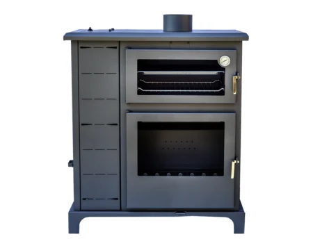 Estufa policombustible, leña, pellets con horno modelo ECOVALLE