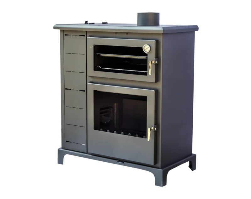 Estufa policombustible, leña, pellets con horno modelo ECOVALLE - Imagen 2